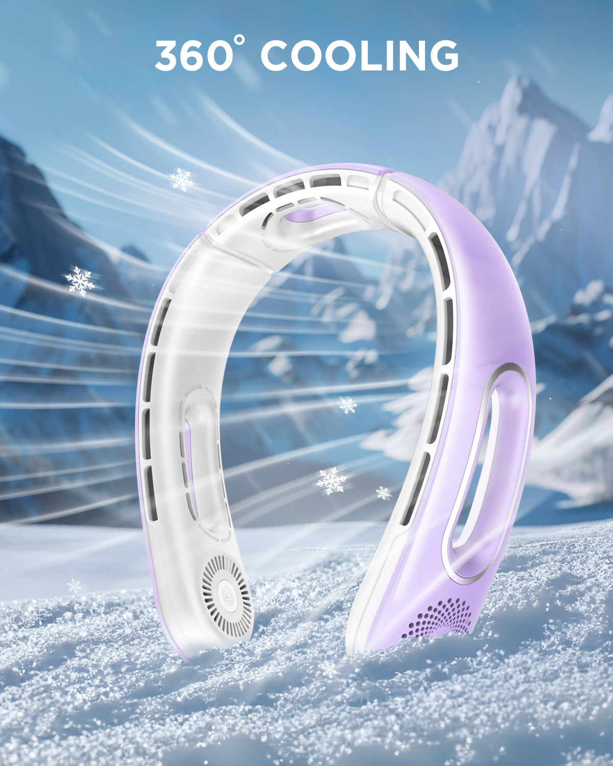 Hotsales Neck Fan, Hands Free Bladeless Neck Fans Portable Rechargeable, 360° Cooling Neck Fan, 4 Speeds, Quiet, 5200 mAh Battery Operated USB Wearable Personal Fan Gifts for Women, Travel, Outdoor (Purple)