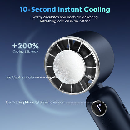 Hotsales Portable Handheld Fan, Powerful Hand Held Mini Fan, 3 Speed USB Rechargeable 5000mAh Battery Operated Fan, LED Display, Cooling Personal Fan Gifts for Women, Men, Travel, Camping, Outdoor