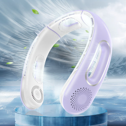 Hotsales Neck Fan, Hands Free Bladeless Neck Fans Portable Rechargeable, 360° Cooling Neck Fan, 4 Speeds, Quiet, 5200 mAh Battery Operated USB Wearable Personal Fan Gifts for Women, Travel, Outdoor (Purple)