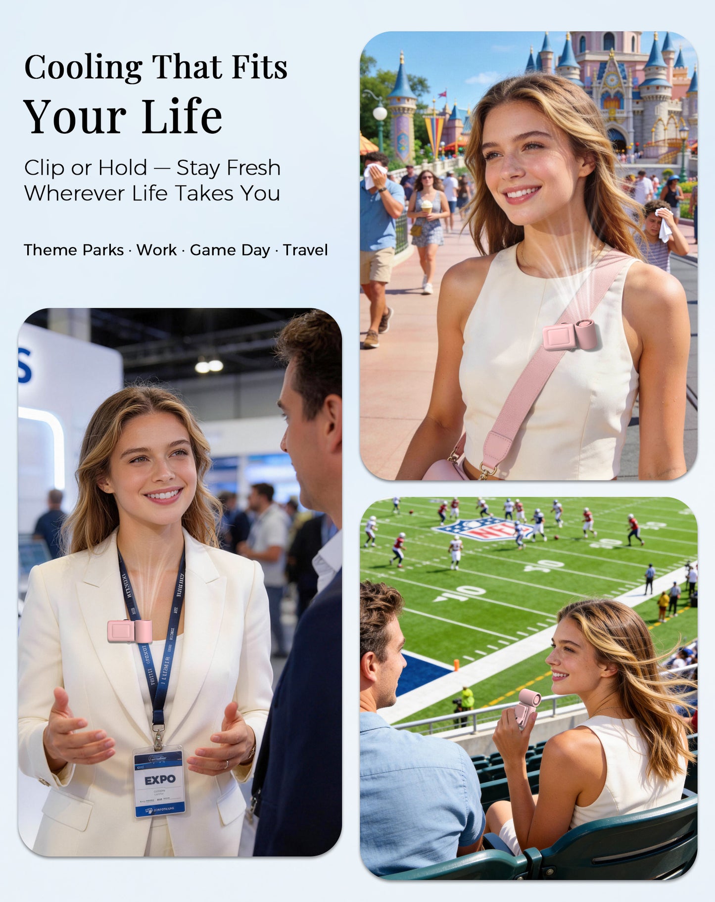 Hotsales Portable Handheld Fan Rechargeable, 13500 RPM High-Speed Personal Fan with Hands-Free Clip 180° Rotatable Smart LED Display 4 Speeds Mini Cooling for Travel, Commuting, Summer Gifts for Women & Men