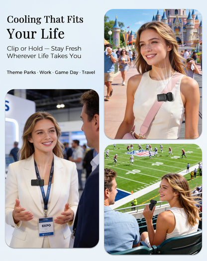 Hotsales Portable Handheld Fan Rechargeable, 13500 RPM High-Speed Personal Fan with Hands-Free Clip 180° Rotatable Smart LED Display 4 Speeds Mini Cooling for Travel, Commuting, Summer Gifts for Women & Men