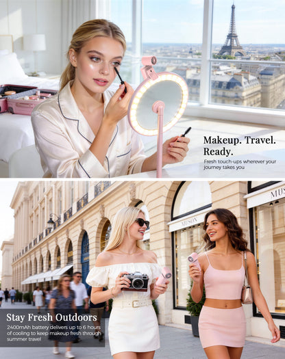 Hotsales Portable Handheld Fan Rechargeable, 13500 RPM High-Speed Personal Fan with Hands-Free Clip 180° Rotatable Smart LED Display 4 Speeds Mini Cooling for Travel, Commuting, Summer Gifts for Women & Men