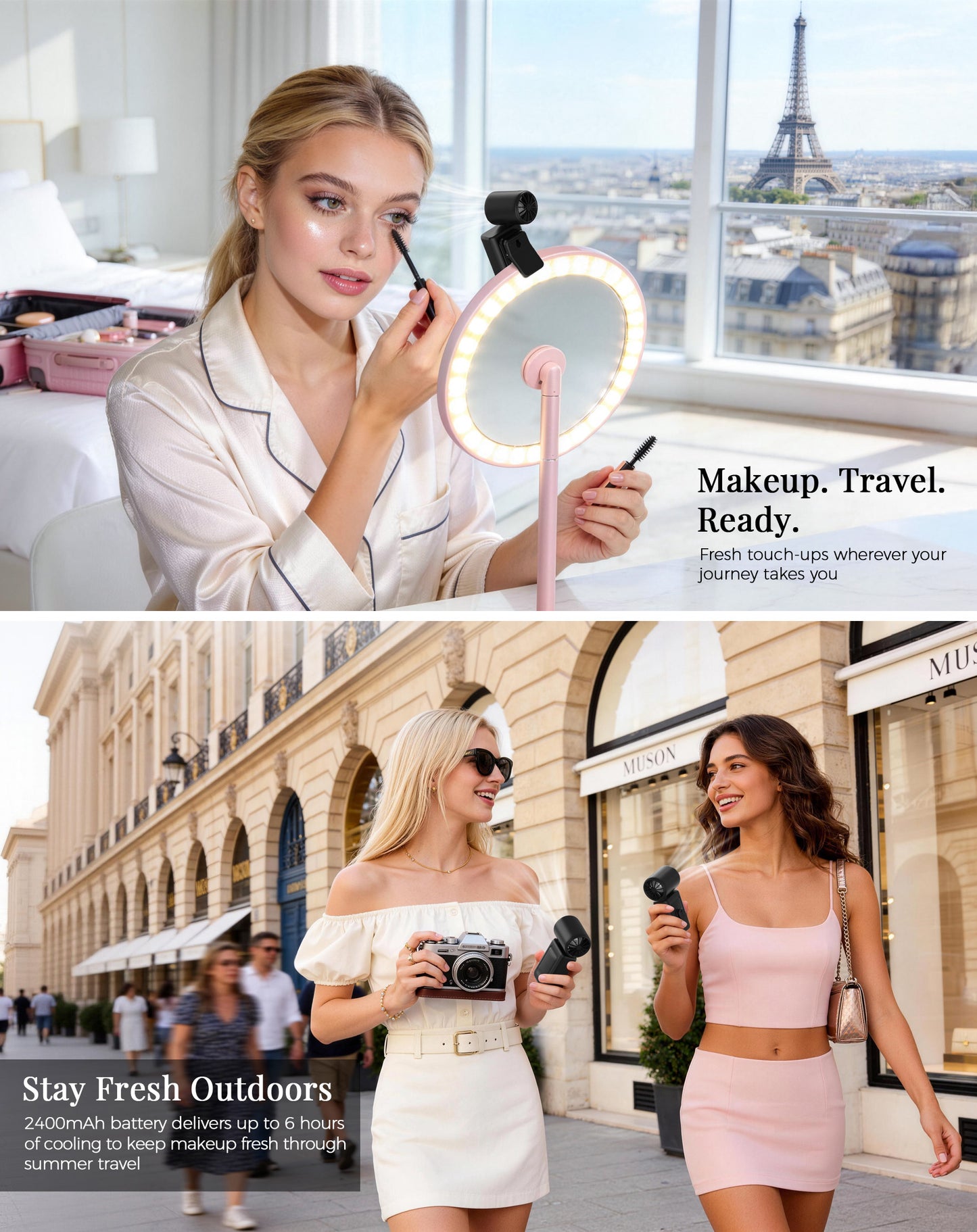 Hotsales Portable Handheld Fan Rechargeable, 13500 RPM High-Speed Personal Fan with Hands-Free Clip 180° Rotatable Smart LED Display 4 Speeds Mini Cooling for Travel, Commuting, Summer Gifts for Women & Men