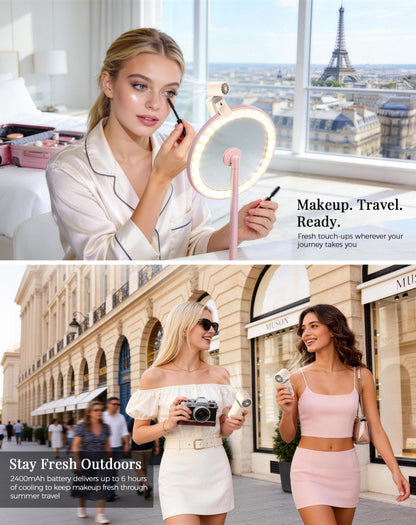 Hotsales Portable Handheld Fan Rechargeable, 13500 RPM High-Speed Personal Fan with Hands-Free Clip 180° Rotatable Smart LED Display 4 Speeds Mini Cooling for Travel, Commuting, Summer Gifts for Women & Men