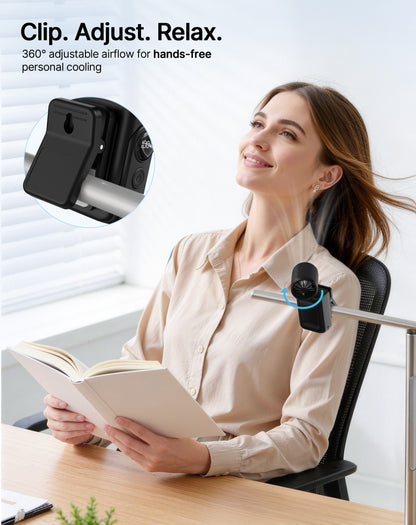 Hotsales Portable Handheld Fan Rechargeable, 13500 RPM High-Speed Personal Fan with Hands-Free Clip 180° Rotatable Smart LED Display 4 Speeds Mini Cooling for Travel, Commuting, Summer Gifts for Women & Men