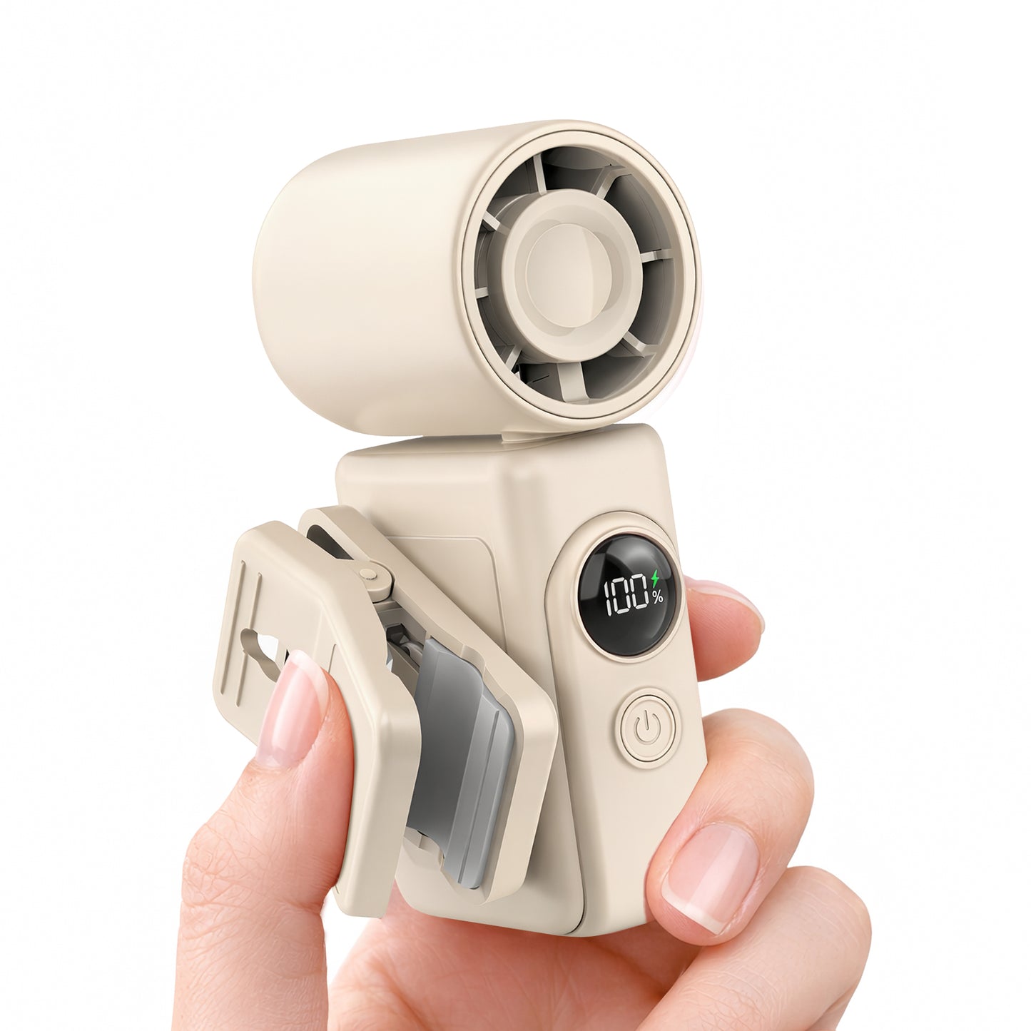 Hotsales Portable Handheld Fan Rechargeable, 13500 RPM High-Speed Personal Fan with Hands-Free Clip 180° Rotatable Smart LED Display 4 Speeds Mini Cooling for Travel, Commuting, Summer Gifts for Women & Men