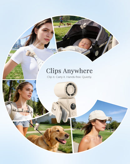 Hotsales Portable Handheld Fan Rechargeable, 13500 RPM High-Speed Personal Fan with Hands-Free Clip 180° Rotatable Smart LED Display 4 Speeds Mini Cooling for Travel, Commuting, Summer Gifts for Women & Men