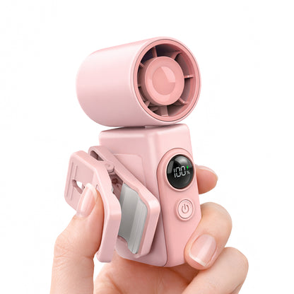 Hotsales Portable Handheld Fan Rechargeable, 13500 RPM High-Speed Personal Fan with Hands-Free Clip 180° Rotatable Smart LED Display 4 Speeds Mini Cooling for Travel, Commuting, Summer Gifts for Women & Men