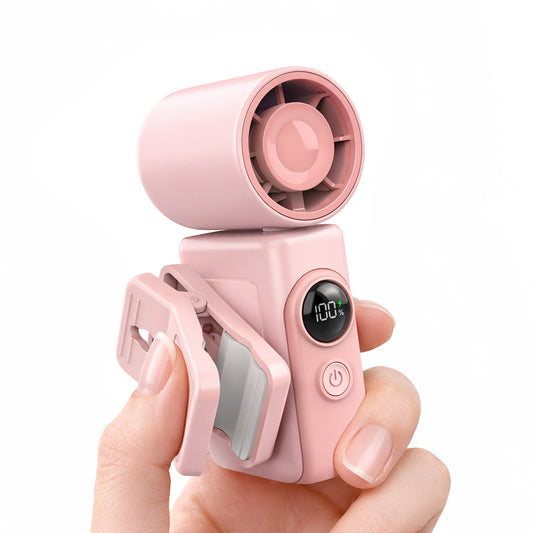 Hotsales Portable Handheld Fan Rechargeable, 13500 RPM High-Speed Personal Fan with Hands-Free Clip 180° Rotatable Smart LED Display 4 Speeds Mini Cooling for Travel, Commuting, Summer Gifts for Women & Men