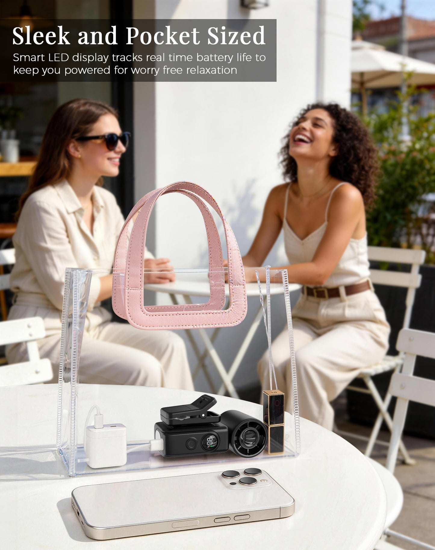 Hotsales Portable Handheld Fan Rechargeable, 13500 RPM High-Speed Personal Fan with Hands-Free Clip 180° Rotatable Smart LED Display 4 Speeds Mini Cooling for Travel, Commuting, Summer Gifts for Women & Men